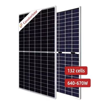 Pannello solare bifaciale a doppio vetro canadese 665W per soluzioni di energia solare residenziale
